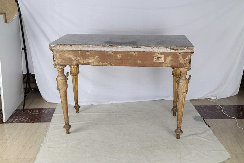 Console in Legno Dorato e Dipinto