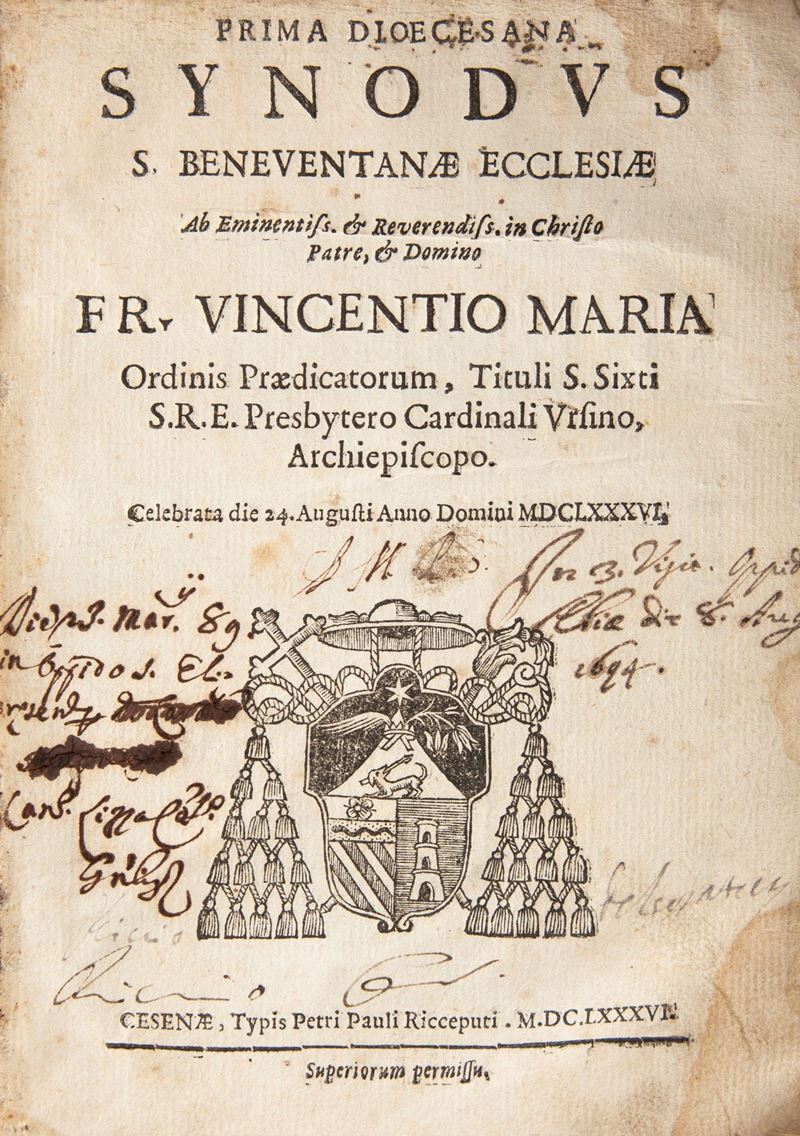 Vincenzo Maria Orsini - Prima/nona Diocesana Synodus S. Beneventanae Ecclesiae
