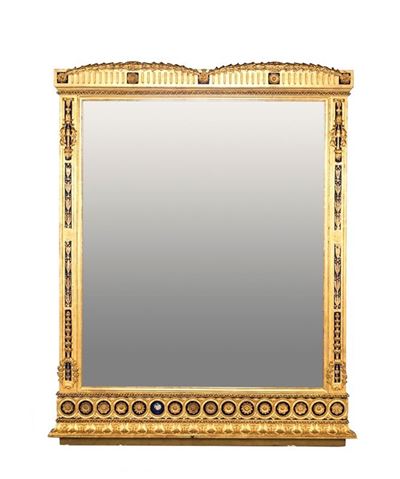 Specchiera in Legno Dorato e Dipinto