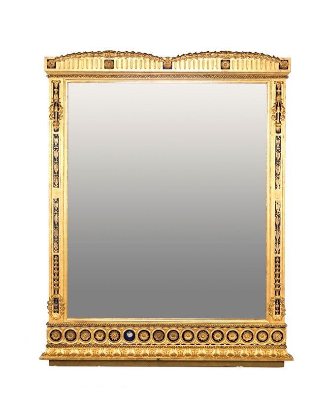 Specchiera in Legno Dorato e Dipinto