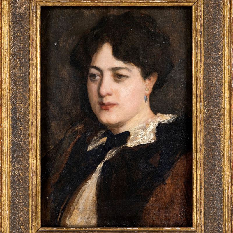 John Singer Sargent (cerchia Di) - Ritratto di Signora Americana