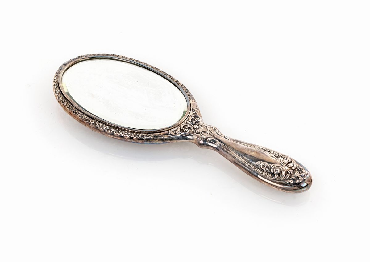 Specchio da Toletta in Argento, Città di Sheffield, 1901, Argentieri Walker & Hall