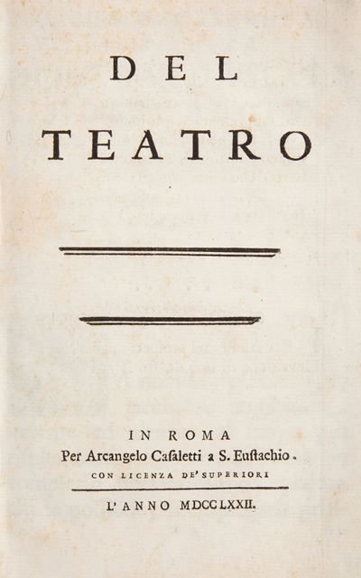Francesco Milizia - del Teatro