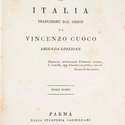 Vicenzo Cuoco - Platone in Italia. Traduzione dal Greco da Vincenzo Cuoco. Vol. I-II