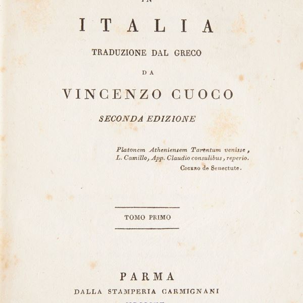 Vicenzo Cuoco - Platone in Italia. Traduzione dal Greco da Vincenzo Cuoco. Vol. I-II