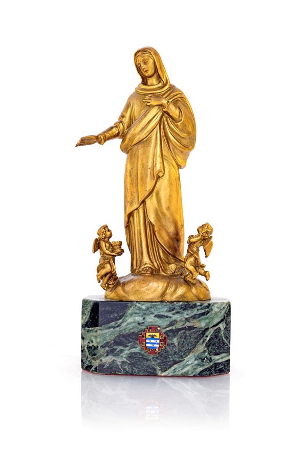 Vergine in metallo dorato, inizi del XX secolo