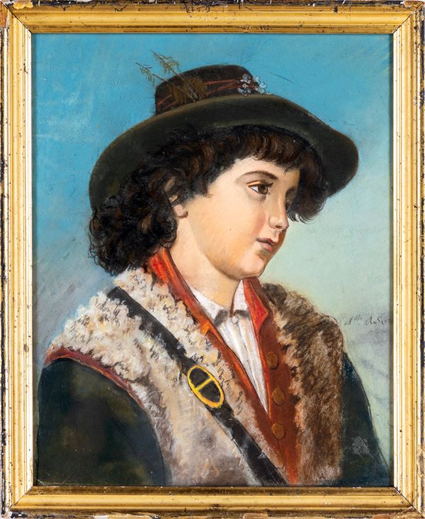 Pittore della fine del XIX secolo - Giovane ciociaro con cappello