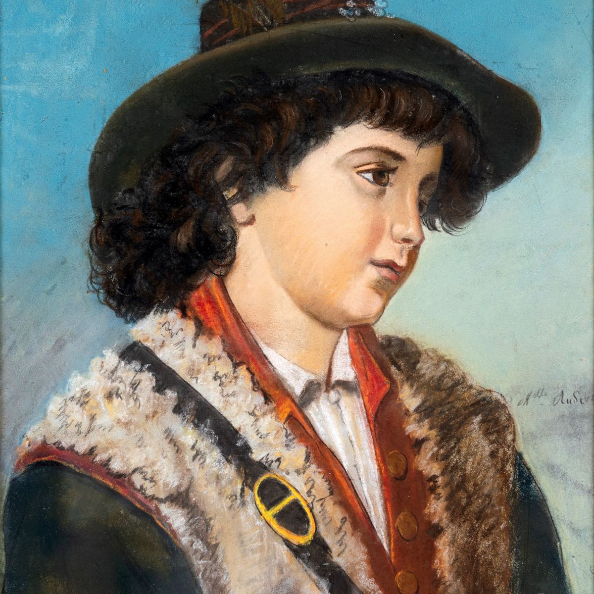 Pittore della Fine del XIX Secolo - Giovane Ciociaro con Cappello