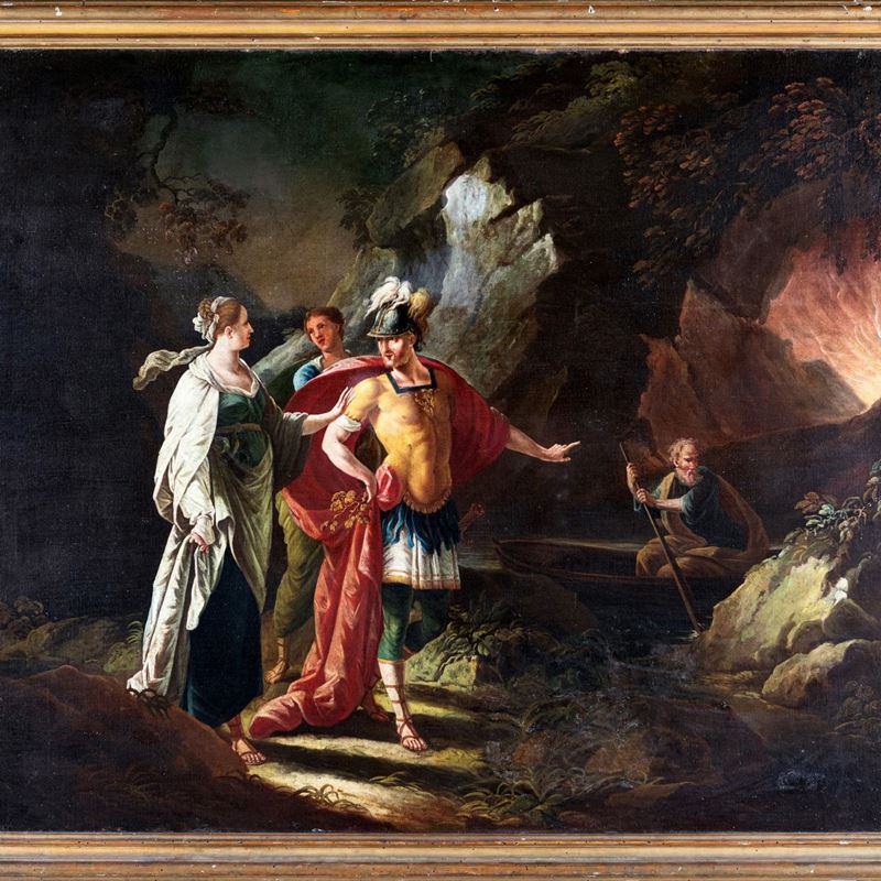 Scuola Francese del XVIII Secolo - Discesa di Enea agli Inferi