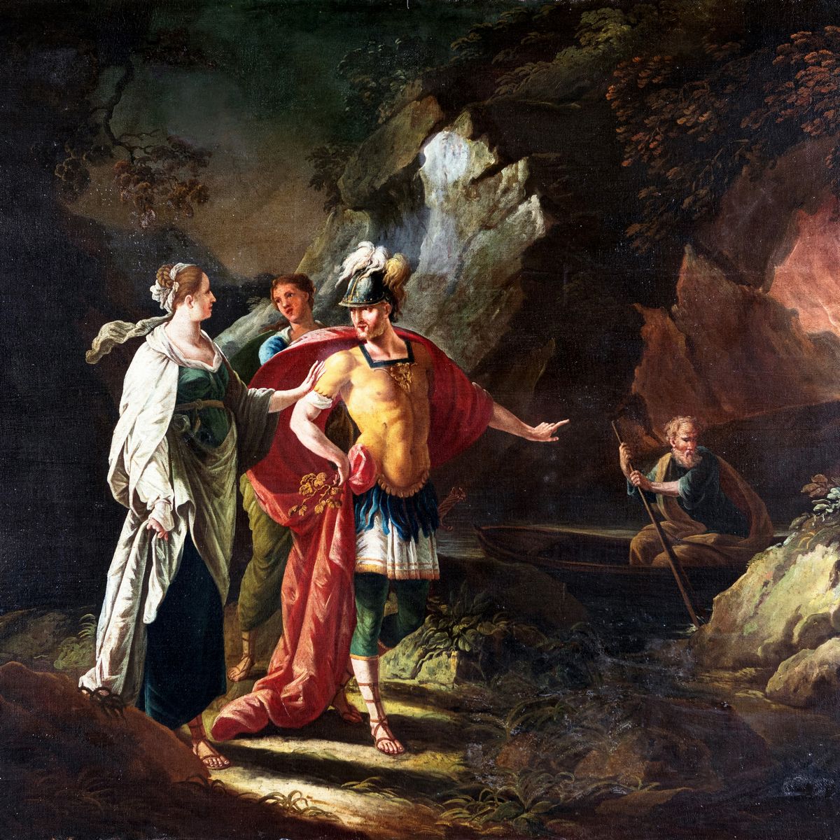 Scuola Francese del XVIII Secolo - Discesa di Enea agli Inferi