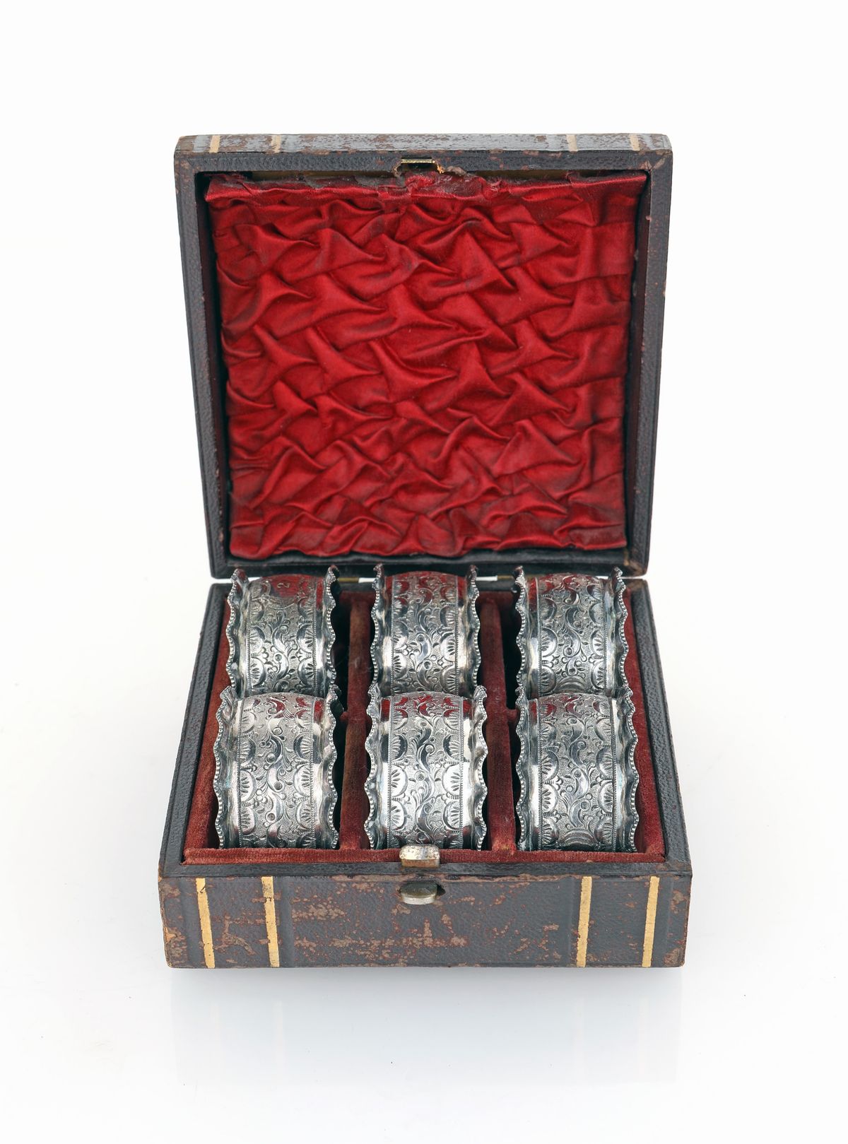 Sei Portatovagliolo in Argento (?) con Astuccio