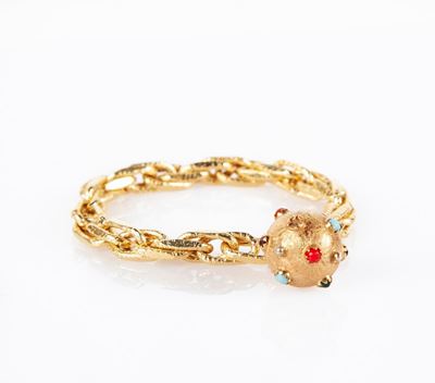 Bracciale in Oro con Pendente a Forma di Mina