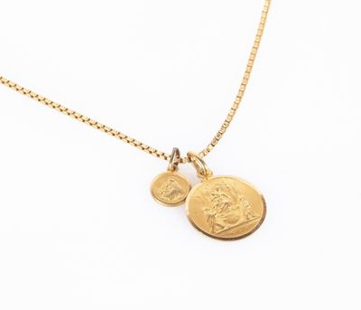 Collana in Oro con 2 Pendenti Votivi