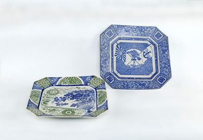 Due Piatti da Portata in Ceramica Smaltata