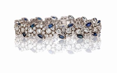 Bracciale in Oro, Brillanti e Zaffiri