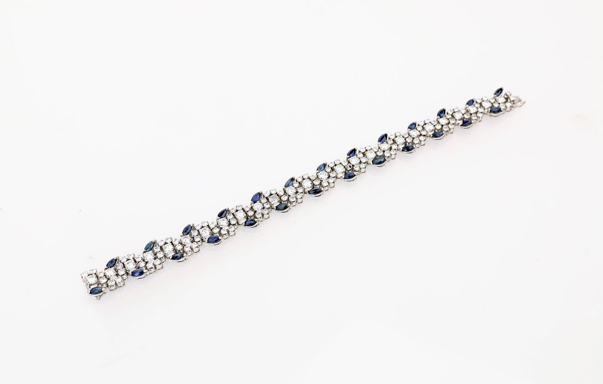 Bracciale in Oro, Brillanti e Zaffiri