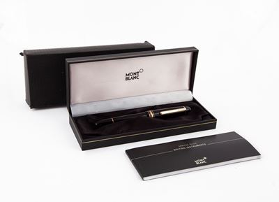 Montblanc Meisterstuck Pix - Penna a Sfera in Resina Nera con Particolari Dorati