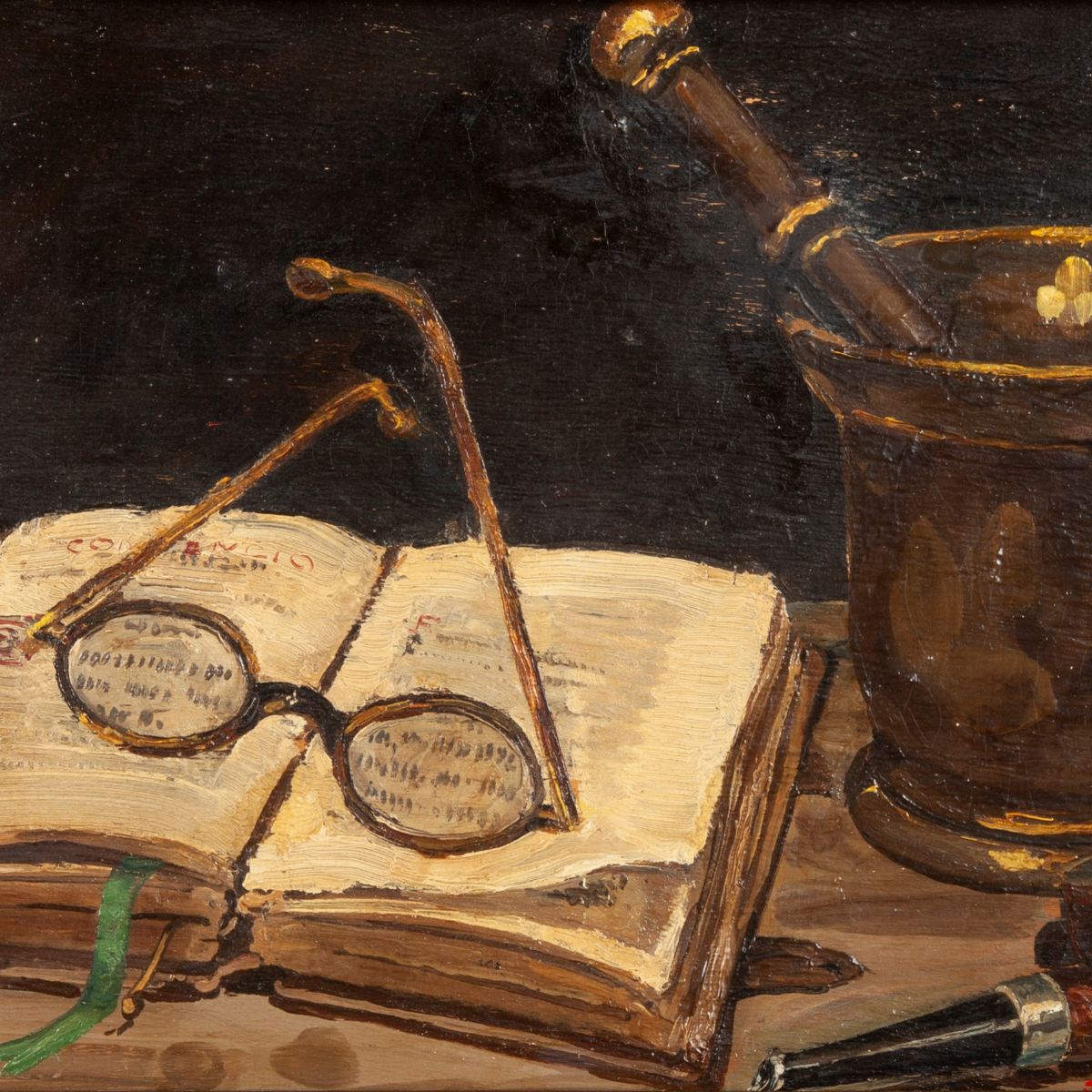 Sandra Morandi Conti - Natura Morta con Occhiali con Occhiali e Libro