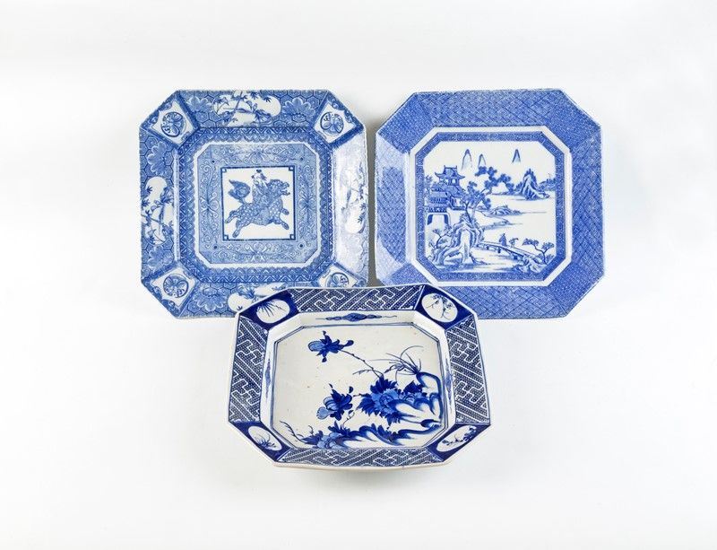 Tre Piatti da Portata in Ceramica Smaltata