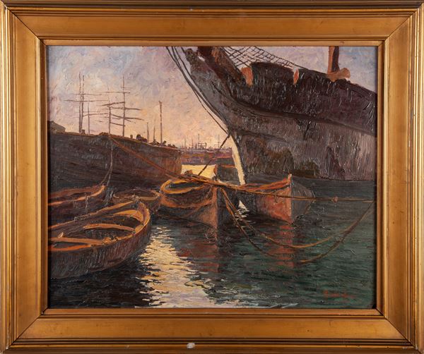 Guglielmo Baldassini - Le barche in porto.