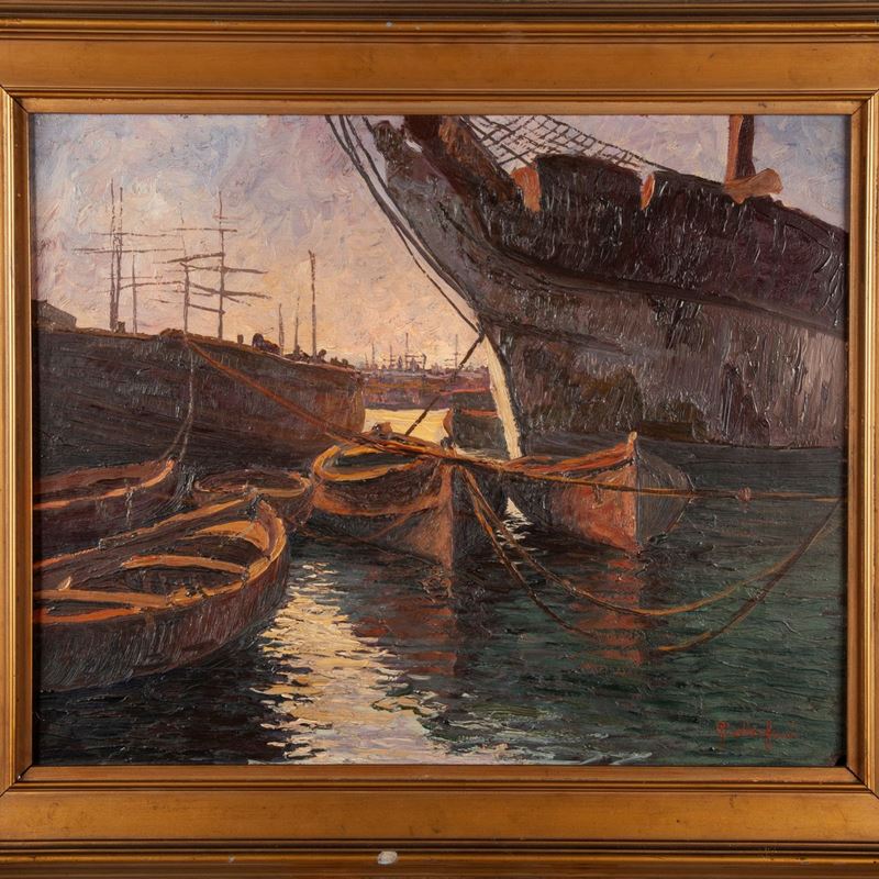 Guglielmo Baldassini - Le Barche in Porto.