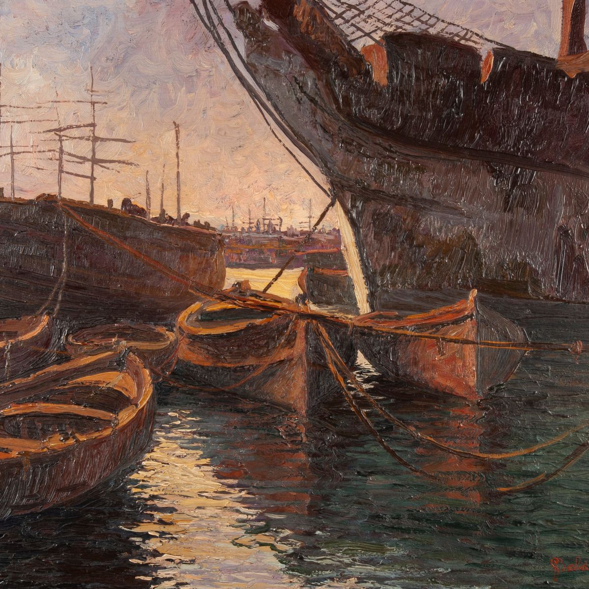 Guglielmo Baldassini - Le Barche in Porto.