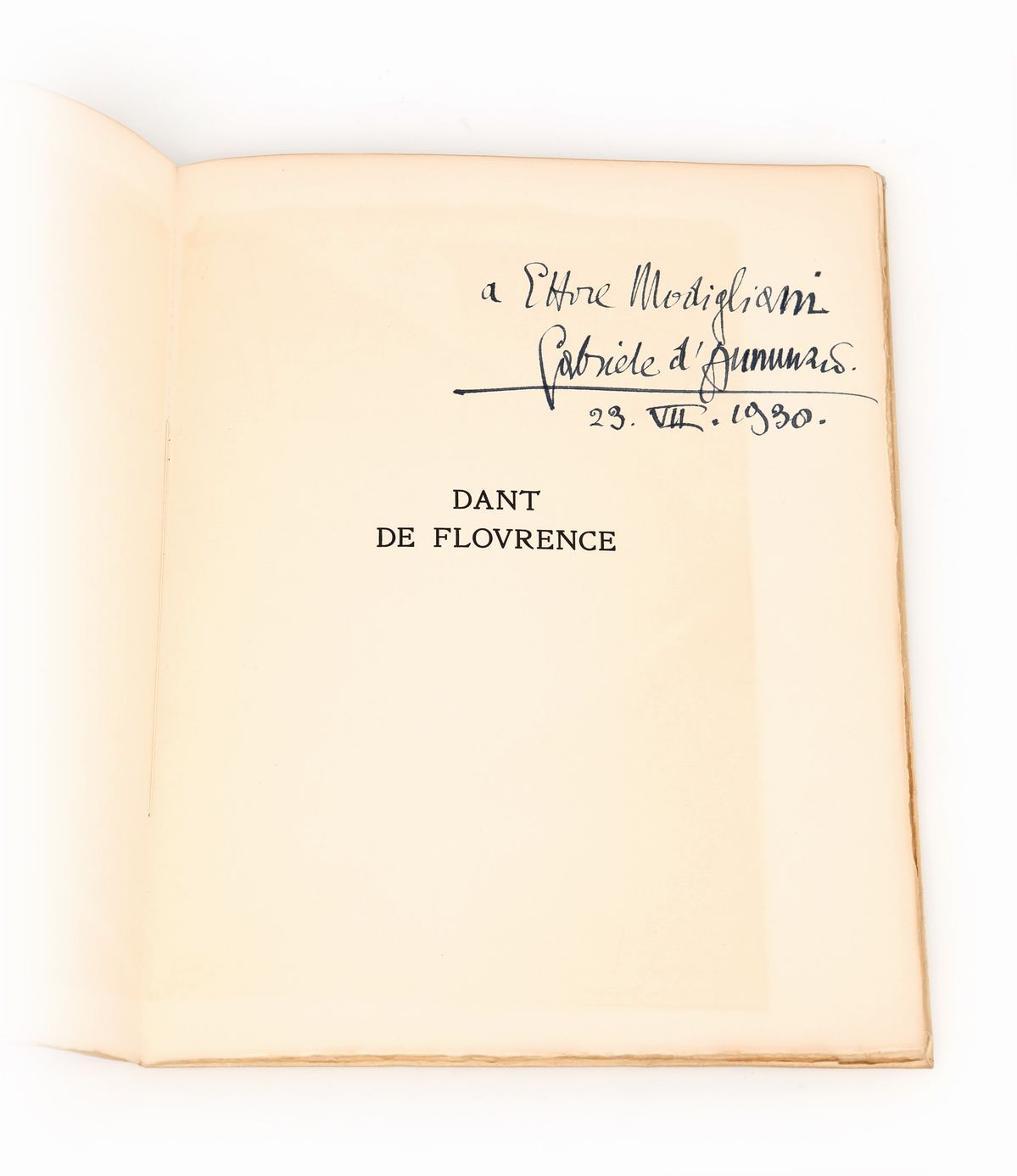 Gabriele D'annunzio - Dant De Flourence. Preface a L'enfer De Dante. Esemplare N. 12 Riservato al...