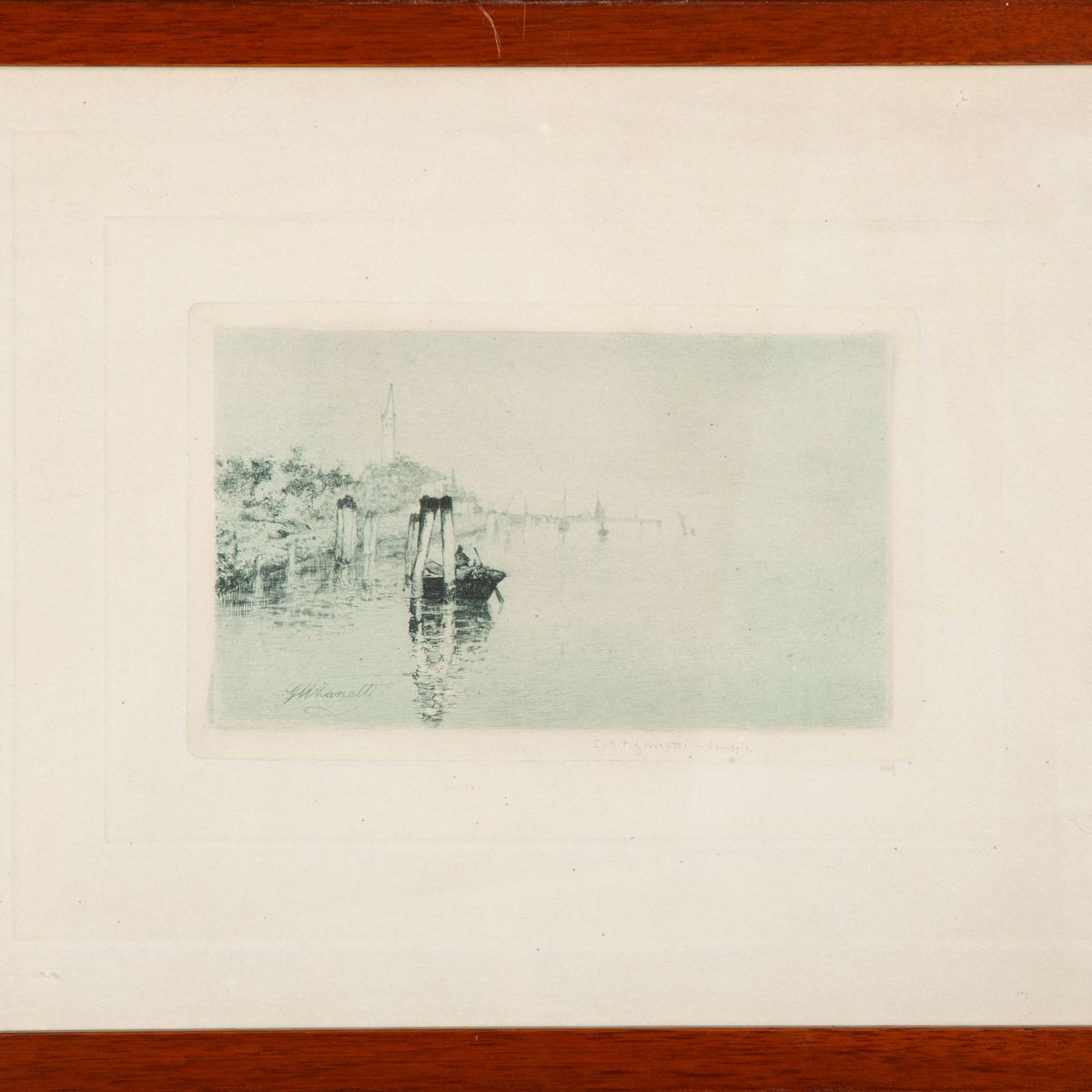 Giuseppe Miti Zanetti - Barche in Laguna