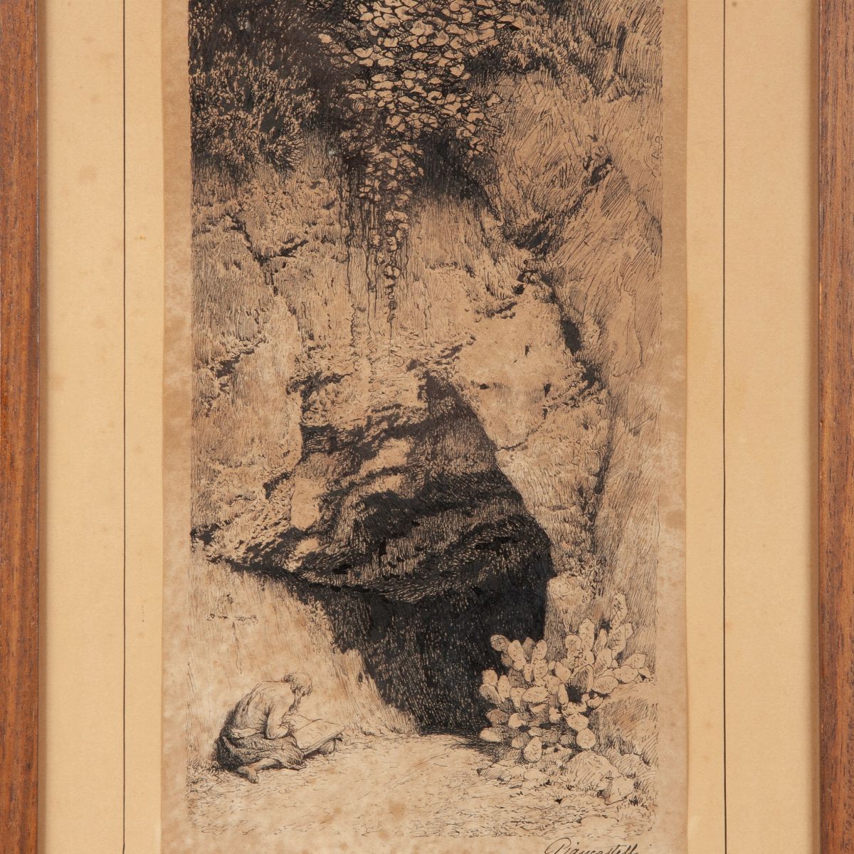 Giovanni Piancastelli - Grotta con Figura di Eremita