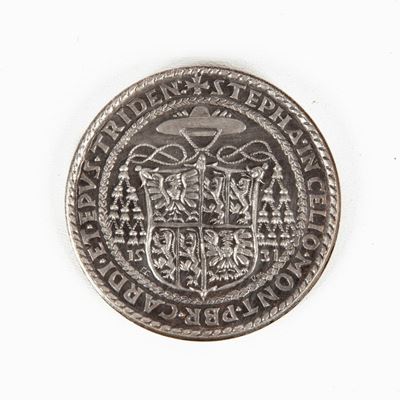 Riconio in Metallo Argentato della Medaglia del Cardinale Bernardino Cles del 1531 Trento