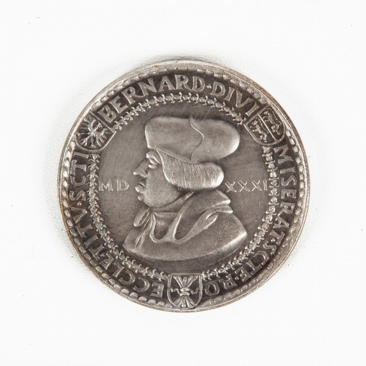 Riconio in Metallo Argentato della Medaglia del Cardinale Bernardino Cles del 1531 Trento