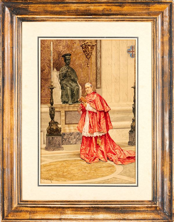 Umberto Cacciarelli - Il cardinale a San Pietro