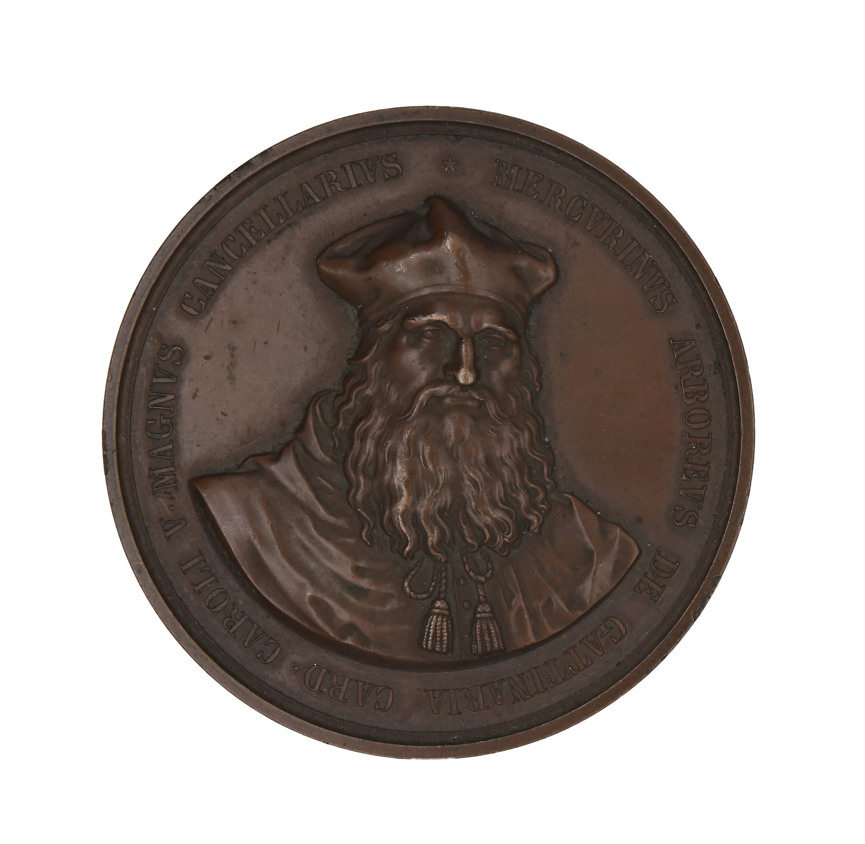 Giuseppe Ferraris - Mercurino arborio di Gattinara, medaglia in bronzo, 1845 (diametro 64 mm)