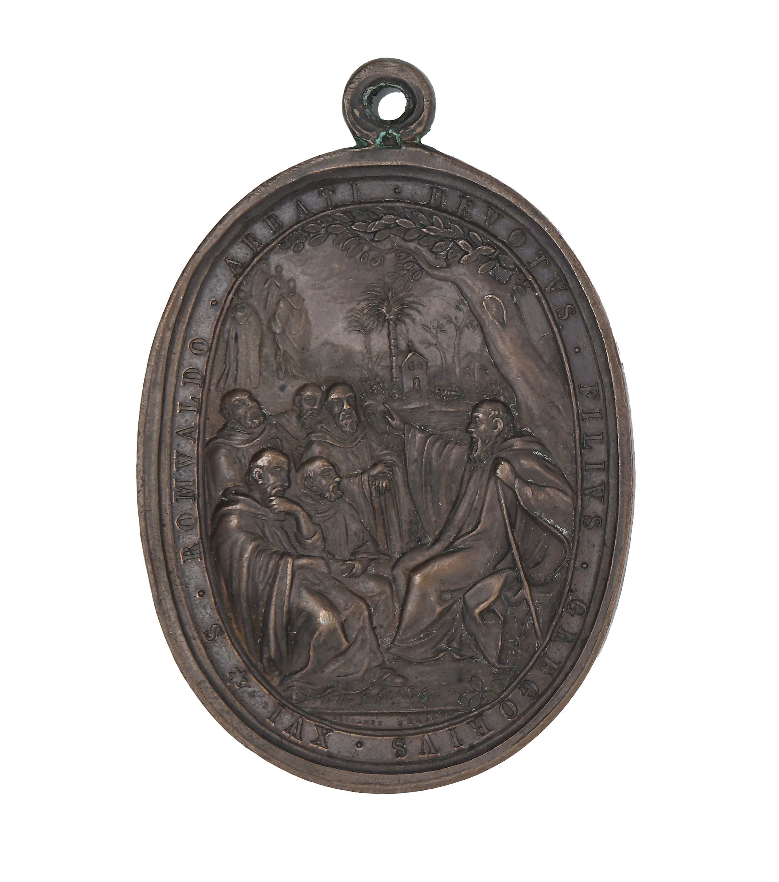 Stato Pontificio - Gregorio XVI - Medaglia Straordinaria Ovale in Bronzo per L'ospizio di San Mic...