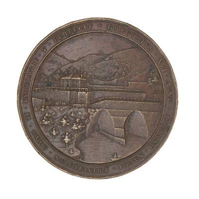 Stato Pontificio - Gregorio XVI - Medaglia Straordinaria in Bronzo per Ricordare le Opere Idrauli...