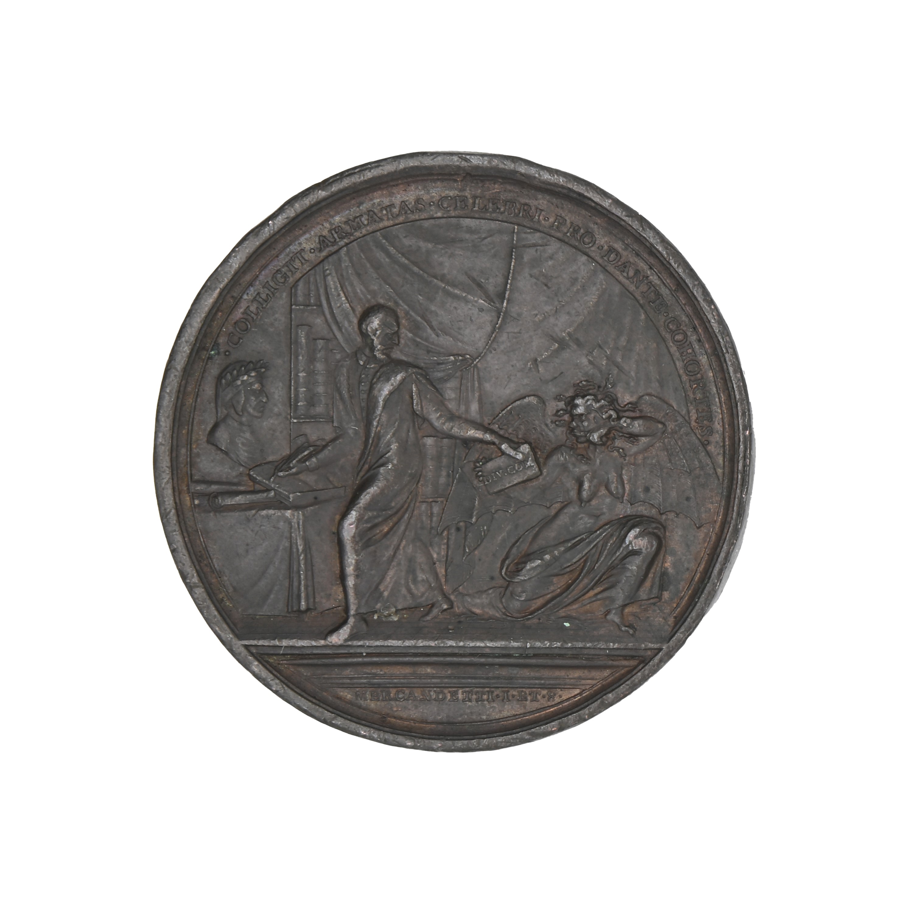 Medaglia in Bronzo Commemorativa di Jacopo Mazzoni (1548-1598); Datata 1809 e Firmata Mercandetti...