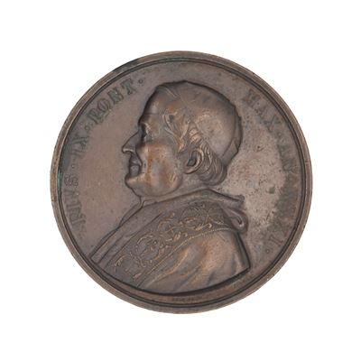 Stato Pontificio - Pio IX - Medaglia Straordinaria A. XXXI in Bronzo per la Morte del Pontefice, ...