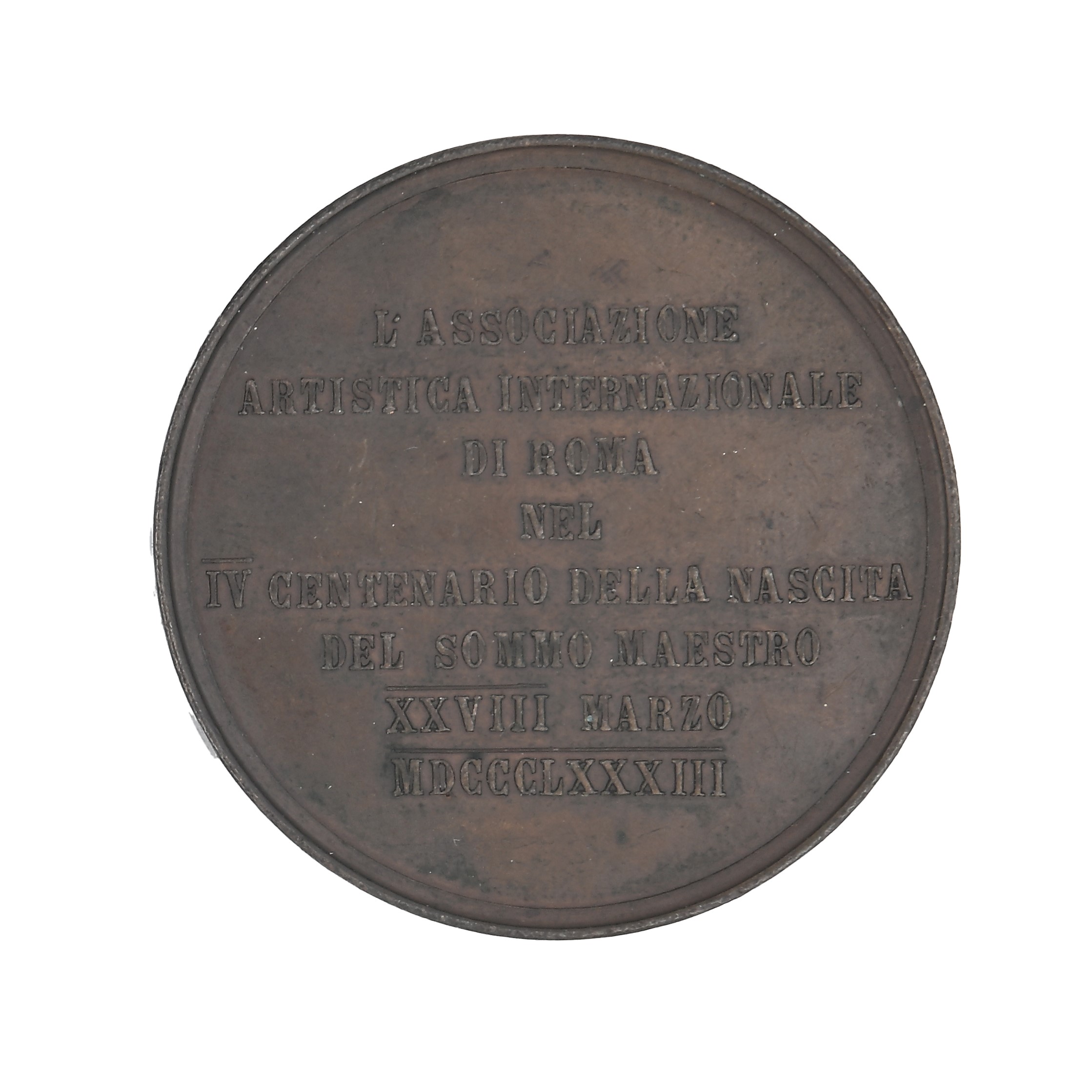 Carlo Moscetti - Medaglia in bronzo (1883) per il IV centenario della nascita di Raffaello Sanzio