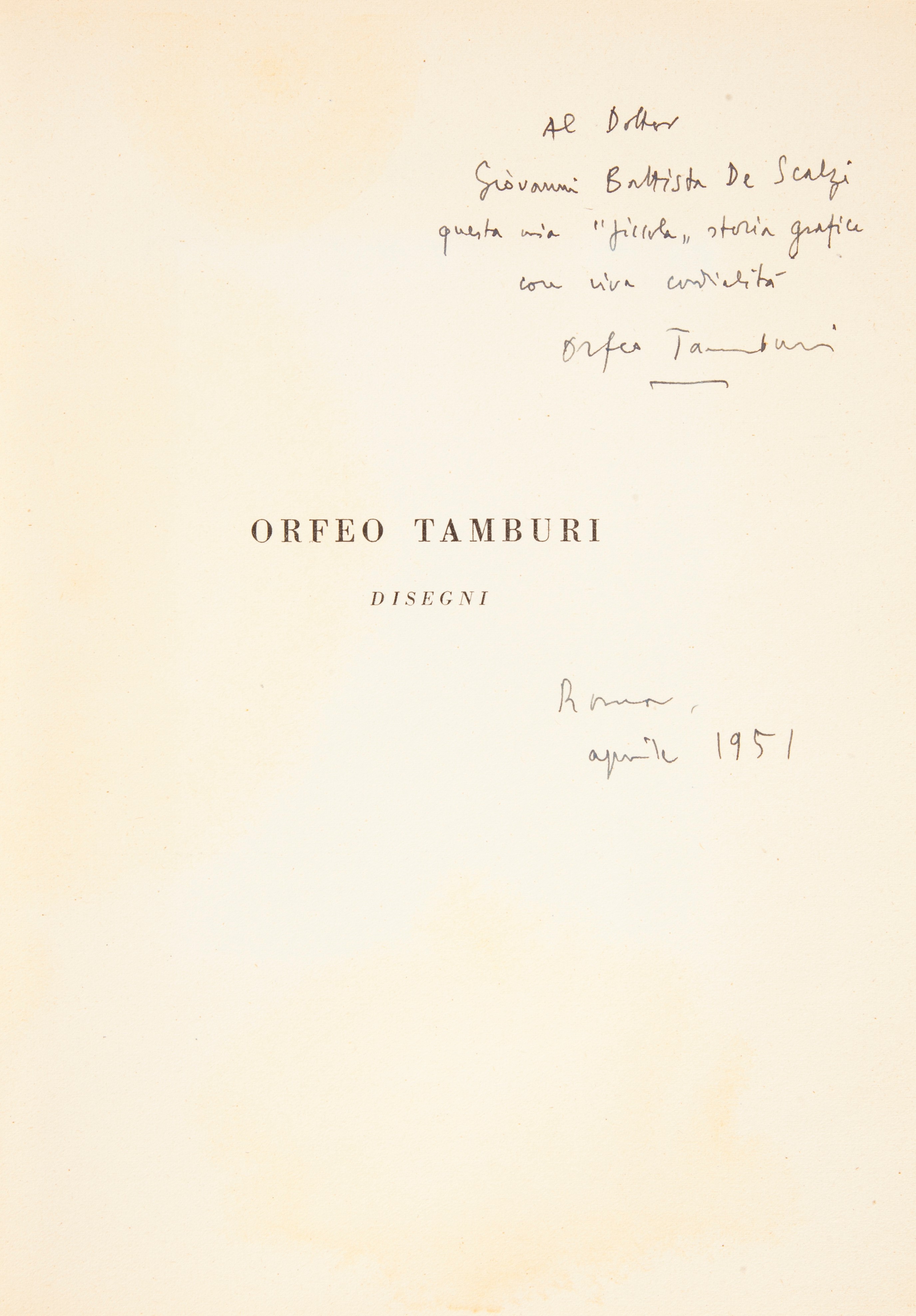 Marcel Sauvage - Orfeo Tamburi (esemplare in Tiratura Limitata con Dedica Autografa del Maestro T...