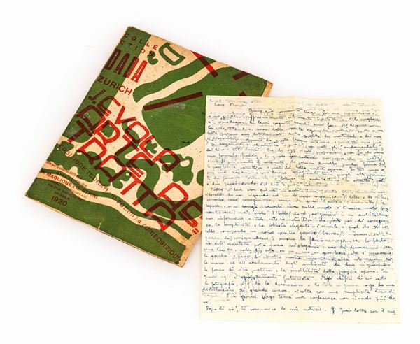 Julius Evola - Julius Evola - Arte astratta. Posizione Teorica / 10 Poemi / 4 Composizioni da: "Dada Archive". Catalogo con dedica a Virgilio Marchi e con lettera autografa sempre a Virgilio Marchi