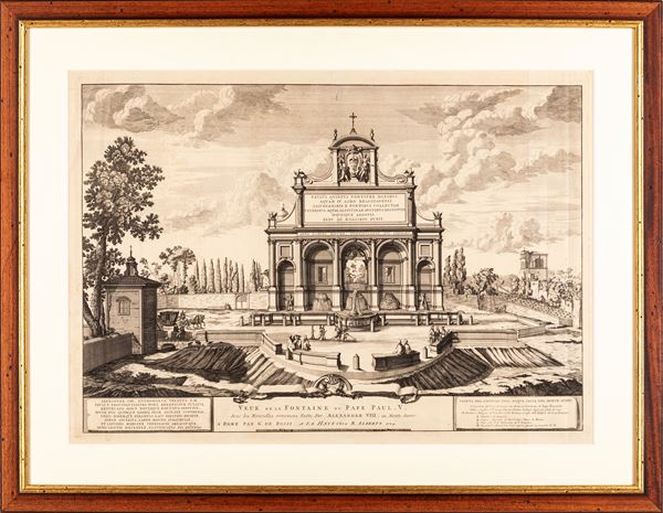 Giovanni Giacomo De Rossi - Giovanni Giacomo De Rossi - Veduta della fontana dell'Acqua Paola sul Gianicolo a Roma