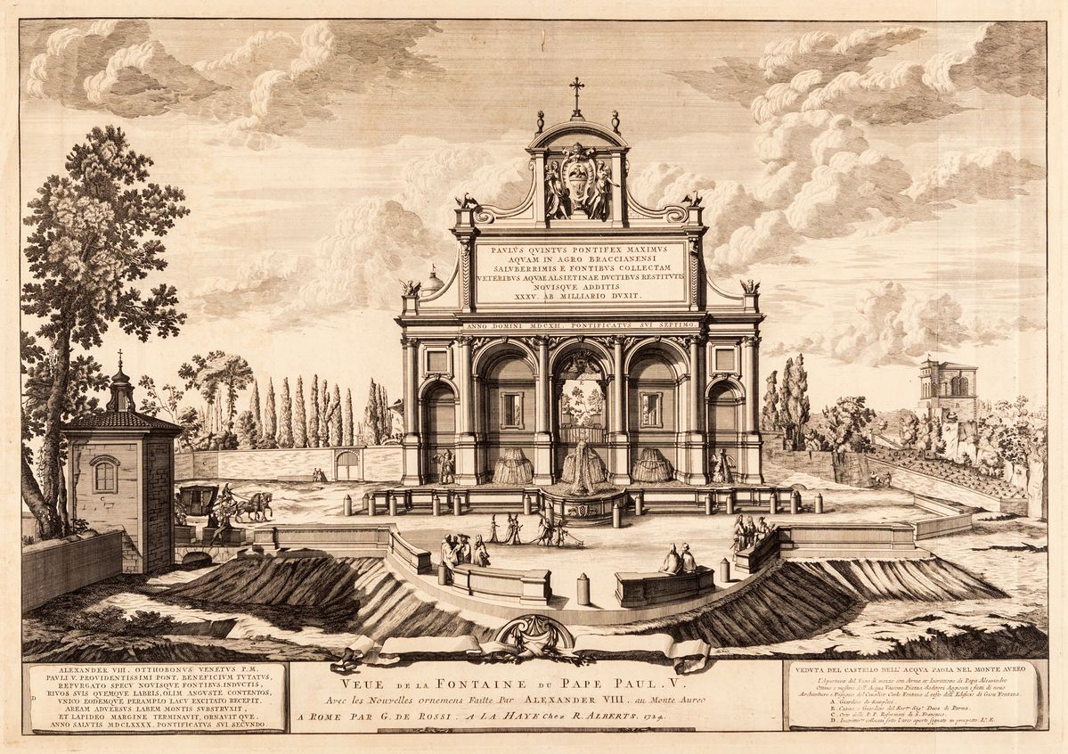 Giovanni Giacomo De Rossi - Veduta della Fontana Dell'acqua Paola sul Gianicolo a Roma