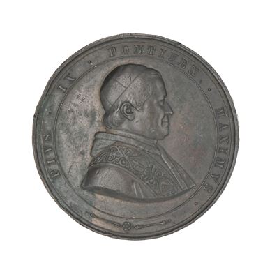 Stato Pontificio - Pio IX - Medaglia Straordinaria in Bronzo del 1858 Commemorativa della Ricostr...