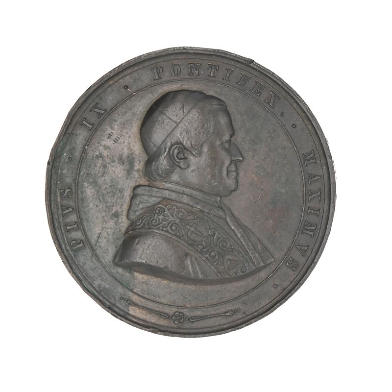 Pietro Girometti - Stato Pontificio - Pio IX - Medaglia Straordinaria in Bronzo del 1858 Commemor...