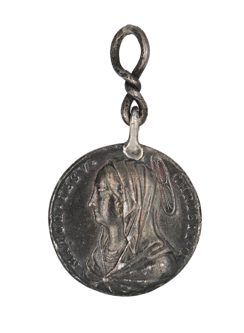 Stato Pontificio - Medaglia Devozionale in Argento Coniata nella Seconda Metà del XVII Secolo Fir...