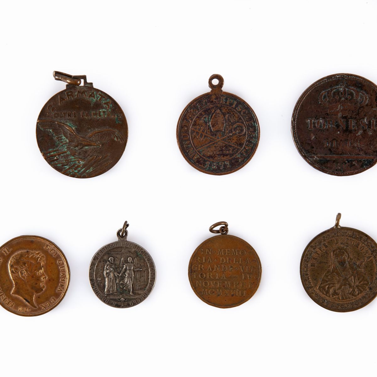 Lotto 5 Medaglie in Bronzo: Medaglia Seconda Armata 1940-41 di Costantino Affer dello Stabiliment...