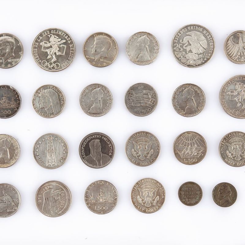 Lotto Monete in Argento: 10 Esemplari 500 Lire Repubblica Italiana; 1.000 Lire 1970 Repubblica It...