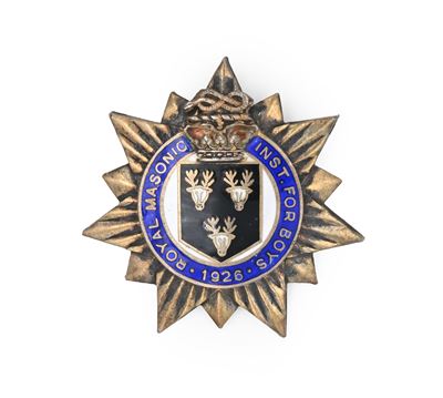Distintivo Massonico del Royal Masonic Institute For Boys, Datato 1926. in Argento Sterling Dorat...