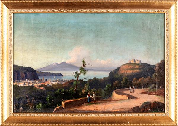 Anonimo del XIX secolo - Paesaggio col Vesuvio
