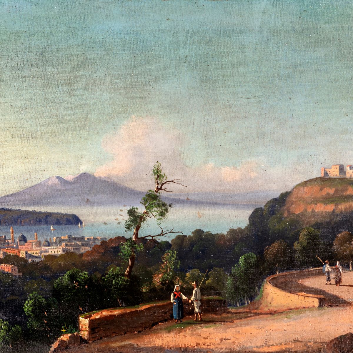 Anonimo del XIX Secolo - Paesaggio Col Vesuvio